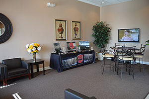 This is the Ugly Shield Removal lounge waiting area